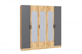 Шкаф 2000 мм Ларс крафт/графит (Микон) в Невьянске - nevyansk.mebel-e96.ru