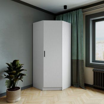 Шкаф угловой Ларс (угол скос), Белый (Микон) в Невьянске - nevyansk.mebel-e96.ru