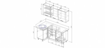 Угловой кухонный гарнитур Латте 1800х1000 мм в Невьянске - nevyansk.mebel-e96.ru