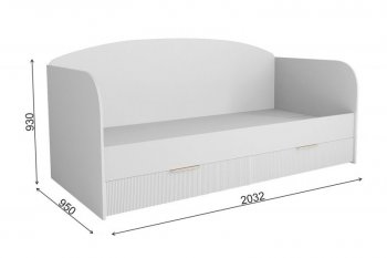 Кровать Лавис ДКД 2000.1 с ящиками белый софт (ДСВ) в Невьянске - nevyansk.mebel-e96.ru