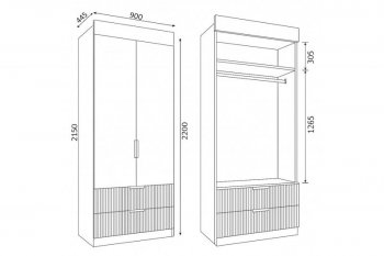 Шкаф Лавис ШД 900.1, белый софт (ДСВ) в Невьянске - nevyansk.mebel-e96.ru