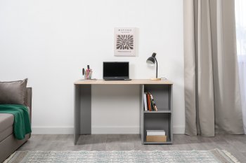 Стол письменный Лайт 12.163. серый (Моби) в Невьянске - nevyansk.mebel-e96.ru