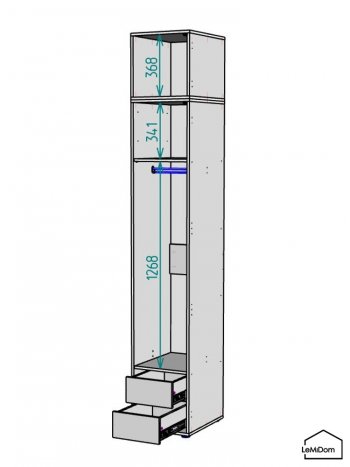 Шкаф с антресолью 400 мм Linnea MHR-1A-3 2450х400х510 (Белый-М 11.1.2) в Невьянске - nevyansk.mebel-e96.ru
