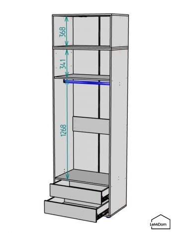 Шкаф с антресолью 800 мм Linnea MHR-2A-3 2450х800х510 (Белый-М 11.1.1) в Невьянске - nevyansk.mebel-e96.ru