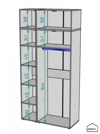 Шкаф с антресолью 1200 мм Linnea MHR-3A-1 2450х1200х510 (Белый-М 11.1.2) в Невьянске - nevyansk.mebel-e96.ru