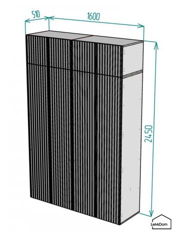 Шкаф с антресолью 1600 мм Linnea MHR-4A-2 2450х1600х510 (Белый-М 11.1.1) в Невьянске - nevyansk.mebel-e96.ru