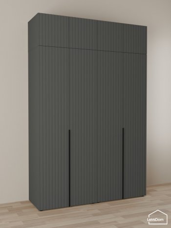 Шкаф с антресолью 1600 мм Linnea MHR-4A-2 2450х1600х510 (Графит-М 11.1.25) в Невьянске - nevyansk.mebel-e96.ru