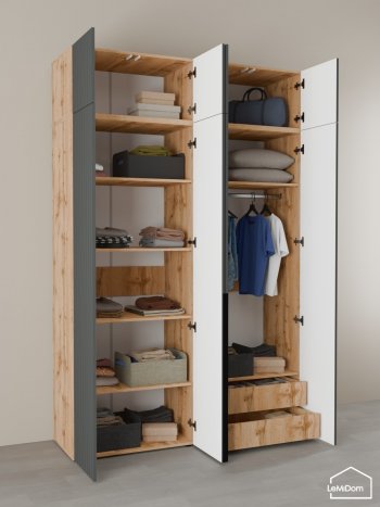 Шкаф с антресолью 1600 мм Linnea MHR-4A-2 2450х1600х510 (ДВ-М 11.1.25) в Невьянске - nevyansk.mebel-e96.ru