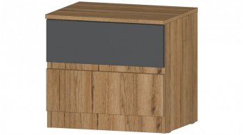 Тумба прикроватная Ленора вотан/Графит (Лин) в Невьянске - nevyansk.mebel-e96.ru