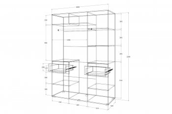 Шкаф 1600 мм Лиана золотой (Зарон) в Невьянске - nevyansk.mebel-e96.ru