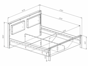 Кровать Либерти 1600/1800 мм с плитой 22 (Росток) в Невьянске - nevyansk.mebel-e96.ru