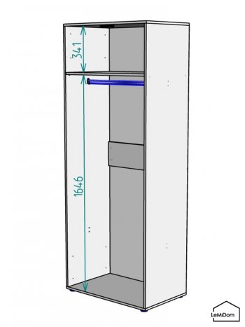 Шкаф Linnea MHR-2 2050х800х510 (Графит-М 11.1.25) в Невьянске - nevyansk.mebel-e96.ru