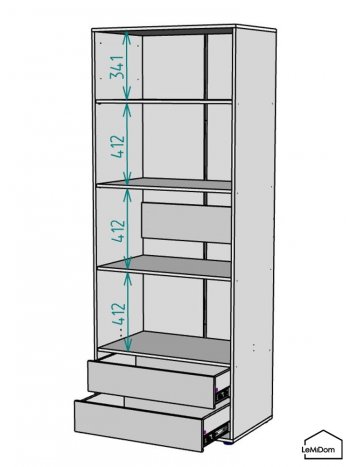 Шкаф Linnea MHR-2-4 2050х800х510 (ДВ-М 11.1.25) (1) в Невьянске - nevyansk.mebel-e96.ru