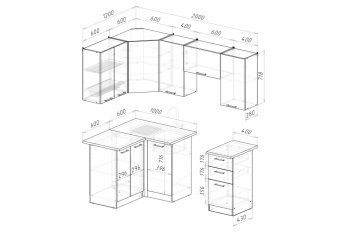 Кухонный гарнитур Лиора оптима 5 1200х2000 мм (Герда) в Невьянске - nevyansk.mebel-e96.ru