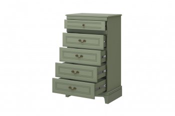 Комод 5 ящиков Лорето зеленый самшит (БМ) в Невьянске - nevyansk.mebel-e96.ru