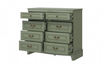 Комод 8 ящиков Лорето, зеленый самшит (БМ) в Невьянске - nevyansk.mebel-e96.ru