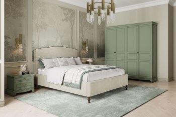 Спальный гарнитур Лорето, модульный, зеленый самшит (БМ) в Невьянске - nevyansk.mebel-e96.ru