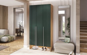 Шкаф прихожая 1200 мм Луна крафт/мени грин (Миф) в Невьянске - nevyansk.mebel-e96.ru