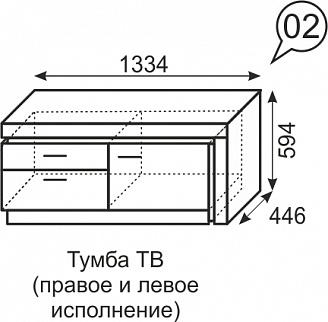 Тумба ТВ Люмен №2 (ИжМ) в Невьянске - nevyansk.mebel-e96.ru