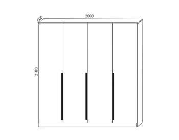 Шкаф распашной 2000 мм  М6-4.2 Б+П+Б 200 (М6) в Невьянске - nevyansk.mebel-e96.ru