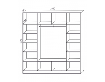 Шкаф распашной 2000 мм  М6-4.2 Б+П+Б 200 (М6) в Невьянске - nevyansk.mebel-e96.ru