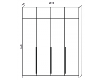 Шкаф распашной 2000 мм М6-4.2 Б+П+Б 200 + антресоль + 4 ящика (М6) в Невьянске - nevyansk.mebel-e96.ru