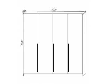 Шкаф распашной 2000 мм 4.3 П+Б+Б+П (М6) в Невьянске - nevyansk.mebel-e96.ru