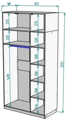 Шкаф 1200 мм Мальта light H289 + Антресоль HA3 (ДСС) в Невьянске - nevyansk.mebel-e96.ru