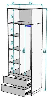 Шкаф 800 мм Мальта light H297 + Антресоль HA2 в Невьянске - nevyansk.mebel-e96.ru