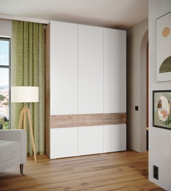 Шкаф 1500 мм Мерида крафт табачный/белый (Микон) в Невьянске - nevyansk.mebel-e96.ru