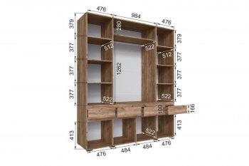 Шкаф 2000 мм Мерида крафт табачный/белый (Микон) в Невьянске - nevyansk.mebel-e96.ru