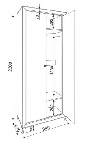 Шкаф 2-х дверный Саванна М25 (Риннер) в Невьянске - nevyansk.mebel-e96.ru