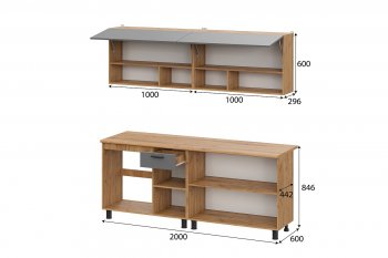 Кухонный гарнитур Монако 2000 мм графит (СВ) в Невьянске - nevyansk.mebel-e96.ru