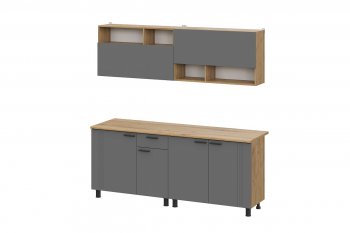 Кухонный гарнитур Монако 2000 мм графит (СВ) в Невьянске - nevyansk.mebel-e96.ru