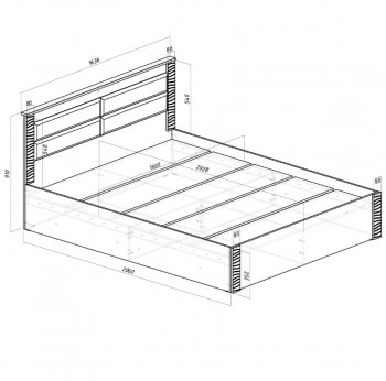 Кровать двуспальная Монако КР-16 кашемир (БТС) в Невьянске - nevyansk.mebel-e96.ru