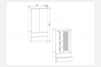 Шкаф 900 мм с антресолью Мори графит (ДСВ) в Невьянске - nevyansk.mebel-e96.ru