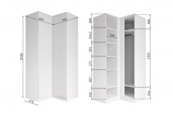 Угловой шкаф Мори белый (ДСВ) в Невьянске - nevyansk.mebel-e96.ru