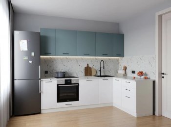 Кухонный гарнитур угловой Ниагара МДФ/ЛДСП 2600*1600 мм (Санвут) в Невьянске - nevyansk.mebel-e96.ru