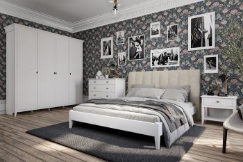 Спальный гарнитур Никеа модульный белый (БМ) в Невьянске - nevyansk.mebel-e96.ru