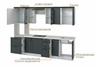 Кухонный гарнитур 3000 мм Николь-1 (Росток) в Невьянске - nevyansk.mebel-e96.ru