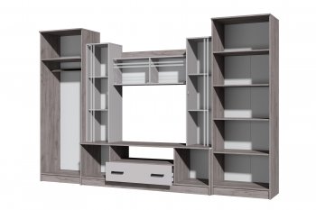 Стенка Николь-2 крафт серый/кашемир (Зарон) в Невьянске - nevyansk.mebel-e96.ru