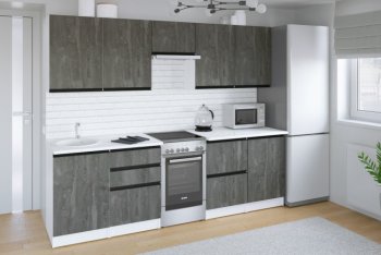 Кухонный гарнитур Ноктюрн мега 2500 мм (Герда) в Невьянске - nevyansk.mebel-e96.ru