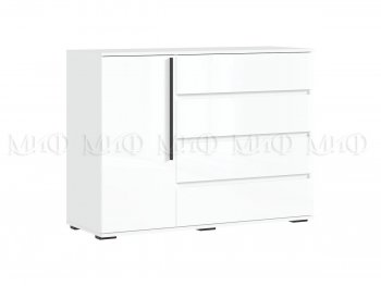 Комод 1 дверь 4 ящика (1200) Норд,  белый (Миф) в Невьянске - nevyansk.mebel-e96.ru