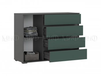 Комод 1 дверь 4 ящика (1200) Норд, графит/изумруд (Миф) в Невьянске - nevyansk.mebel-e96.ru