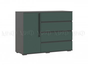 Комод 1 дверь 4 ящика (1200) Норд, графит/изумруд (Миф) в Невьянске - nevyansk.mebel-e96.ru