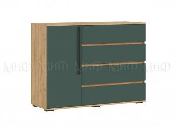 Комод 1 дверь 4 ящика (1200) Норд, крафт/изумруд (Миф) в Невьянске - nevyansk.mebel-e96.ru