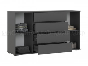 Комод 2 двери 4 ящика (1600) Норд, графит (Миф) в Невьянске - nevyansk.mebel-e96.ru