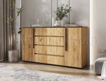 Комод 2 двери 4 ящика (1600) Норд, крафт (Миф) в Невьянске - nevyansk.mebel-e96.ru