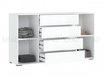 Комод 2 двери 4 ящика (1600) Норд, белый (Миф) в Невьянске - nevyansk.mebel-e96.ru