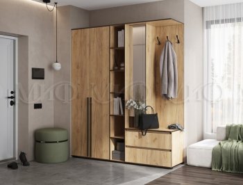Прихожая Норд модульная крафт золотой (Миф) в Невьянске - nevyansk.mebel-e96.ru